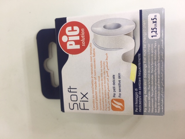 CEROTTO IN ROCCHETTO PIC SOFT FIX TESSUTO NON TESSUTO 1,25X500 CM - pharmaluna