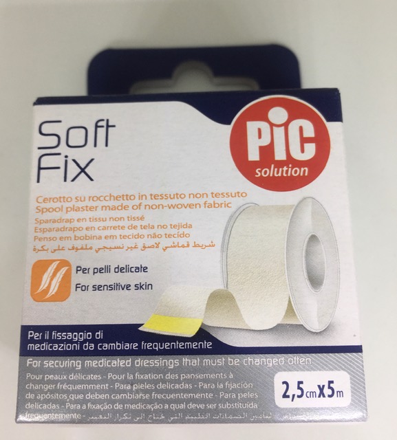 CEROTTO IN ROCCHETTO PIC SOFT FIX TESSUTO NON TESSUTO 2,5X500 CM - pharmaluna