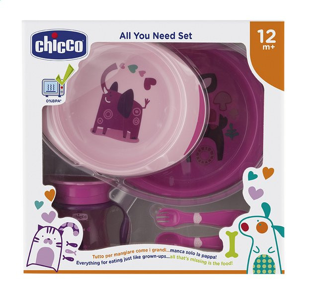 CHICCO SET PAPPA 12 MESI+ ROSA - pharmaluna