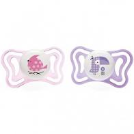CHICCO SUCCHIETTO LIGHT GIRL SILICONE 2-6 MESI 2 PEZZI - pharmaluna