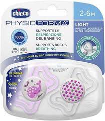 CHICCO SUCCHIETTO LIGHT LUMINOSO SILICONE 2-6 MESI 2 PEZZI - pharmaluna