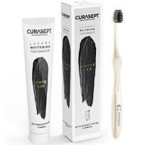 CURASEPT WHITE LUXURY WHITENING DENTIFRICIO 75 ML + SPAZZOLINO - pharmaluna