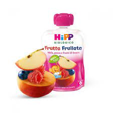 HIPP BIO FRUTTA FRULLATA MELA PESCA FRUTTI DI BOSCO 90 G - pharmaluna