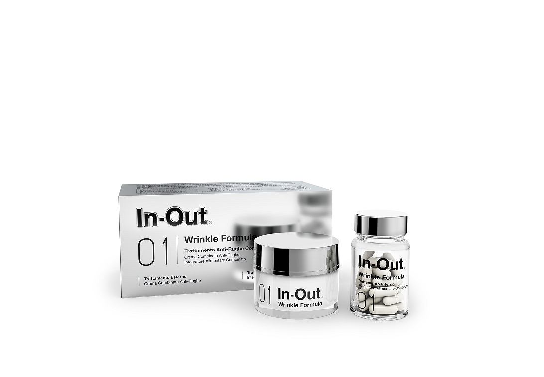 IN OUT 01 WRINKLE FORMULA TRATTAMENTO ANTI RUGHE COMBINATO ESTERNO INTERNO EMULSIONE 50 ML + INTEGRATORE ALIMENTARE 30 CAPSULE - pharmaluna