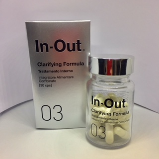 IN OUT 03 CLARIFYING FORMULA INTEGRATORE ALIMENTARE COMBINATO TRATTAMENTO INTERNO INTEGRATORE ALIMENTARE 30 CAPSULE - pharmaluna