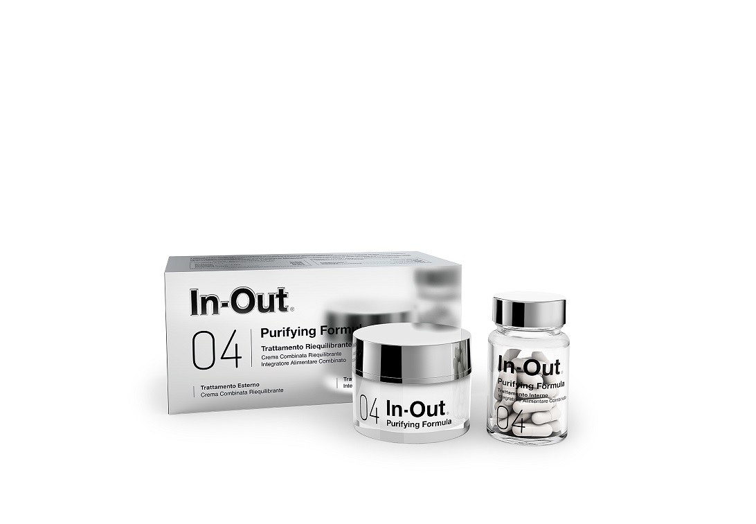 IN OUT 04 PURIFYING FORMULA TRATTAMENTO RIEQUILIBRANTE COMBINATO ESTERNO INTERNO EMULSIONE 50 ML + INTEGRATORE ALIMENTARE 30 CAPSULE - pharmaluna