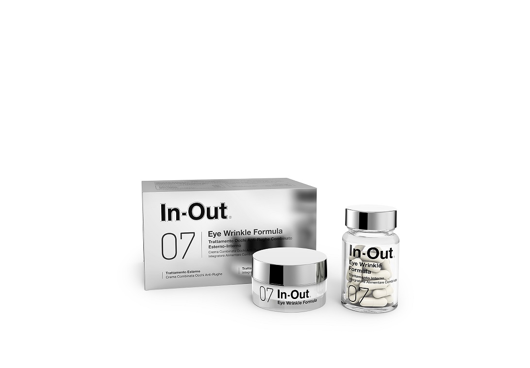 IN OUT 07 EYE WRINKLE FORMULA TRATTAMENTO OCCHI ANTI RUGHE COMBINATO ESTERNO INTERNO EMULSIONE 50 ML + INTEGRATORE ALIMENTARE 30 CAPSULE - pharmaluna