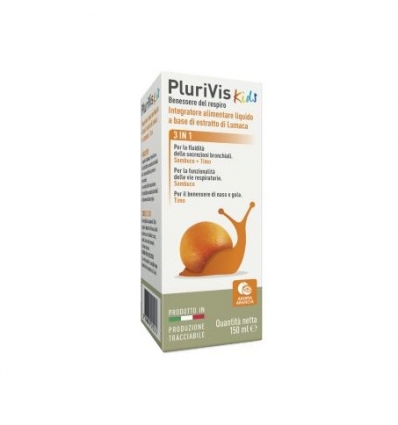 PLURIVIS SCIROPPO DI LUMACA PER BAMBINI ALL'ARANCIA 3 AZIONI 150 ML - pharmaluna