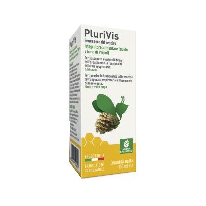 PLURIVIS SCIROPPO DI PROPOLI PER ADULTI BALSAMICO 150 ML - pharmaluna