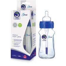 J BIMBI BFREE SUPER GLASS 260 ML BIBERON IN VETRO CON CANULA ANTICOLICHE E TETTARELLA IN SILICONE - pharmaluna