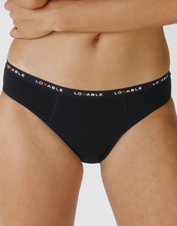 LOVABLE PERIOD PANTIES SLIP FLUSSO ABBONDANTE NERO MISURA LARGE - pharmaluna