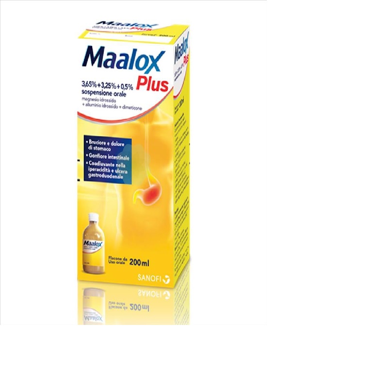MAALOX PLUS*OS SOSP 4+3,5+0,5% - pharmaluna