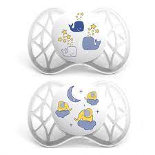 NUVITA SUCCHIETTO CHE SI ILLUMINA AL BUIO TETTARELLA SIMMETRICA 0 MESI+ - pharmaluna