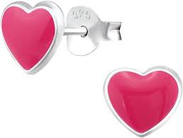 ORECCHINO PIATTO CUORE ROSSO - pharmaluna