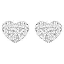 ORECCHINO SWAROVSKI CUORE BIANCO - pharmaluna