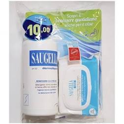 SAUGELLA BANDED CON SAUGELLA DERMOLIQUIDO INTIMO FLACONE 500 ML + SAUGELLA VISO SALVIETTE STRUCCANTI - pharmaluna