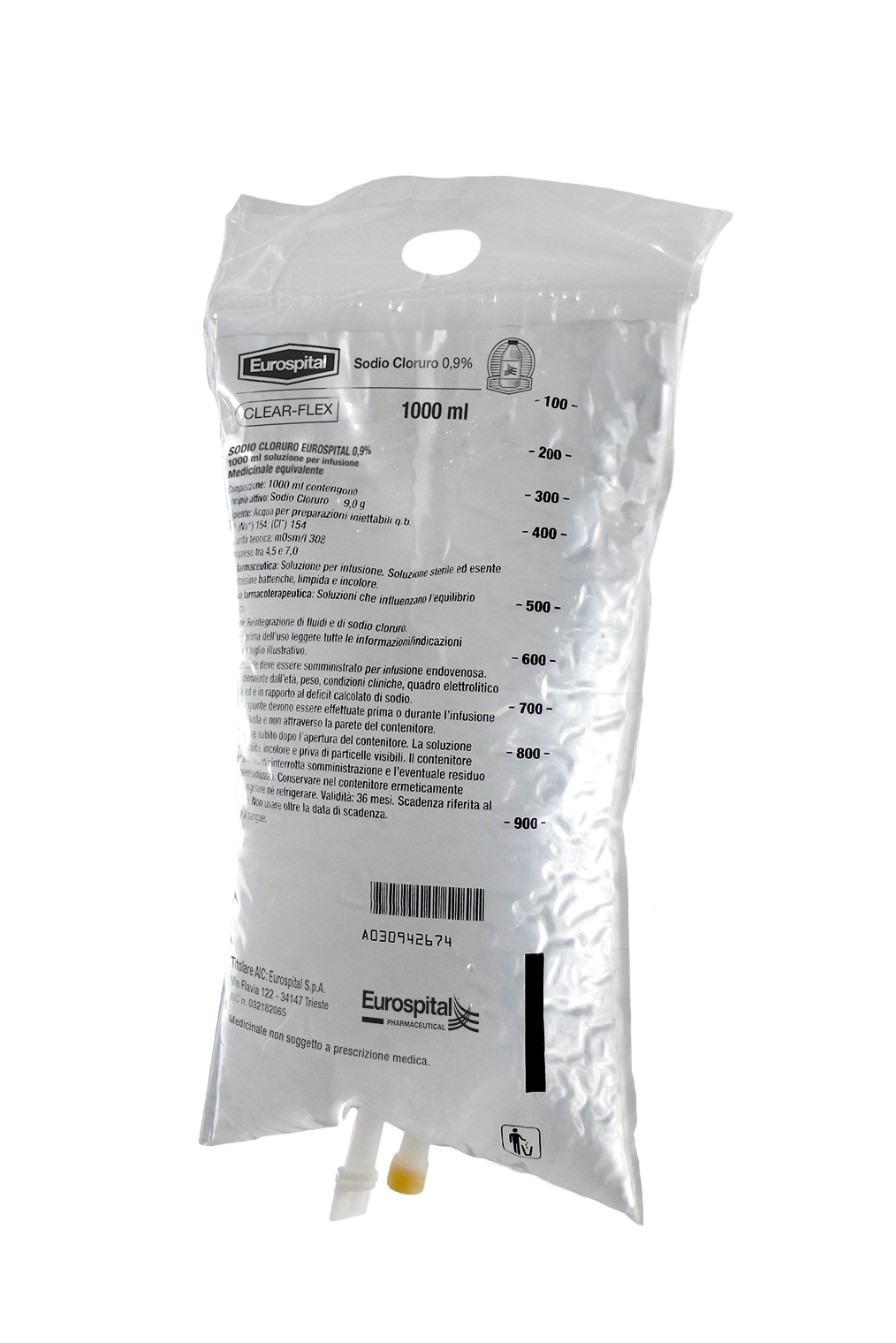 SODIO CLORURO EUROS*0,9%1000ML - pharmaluna