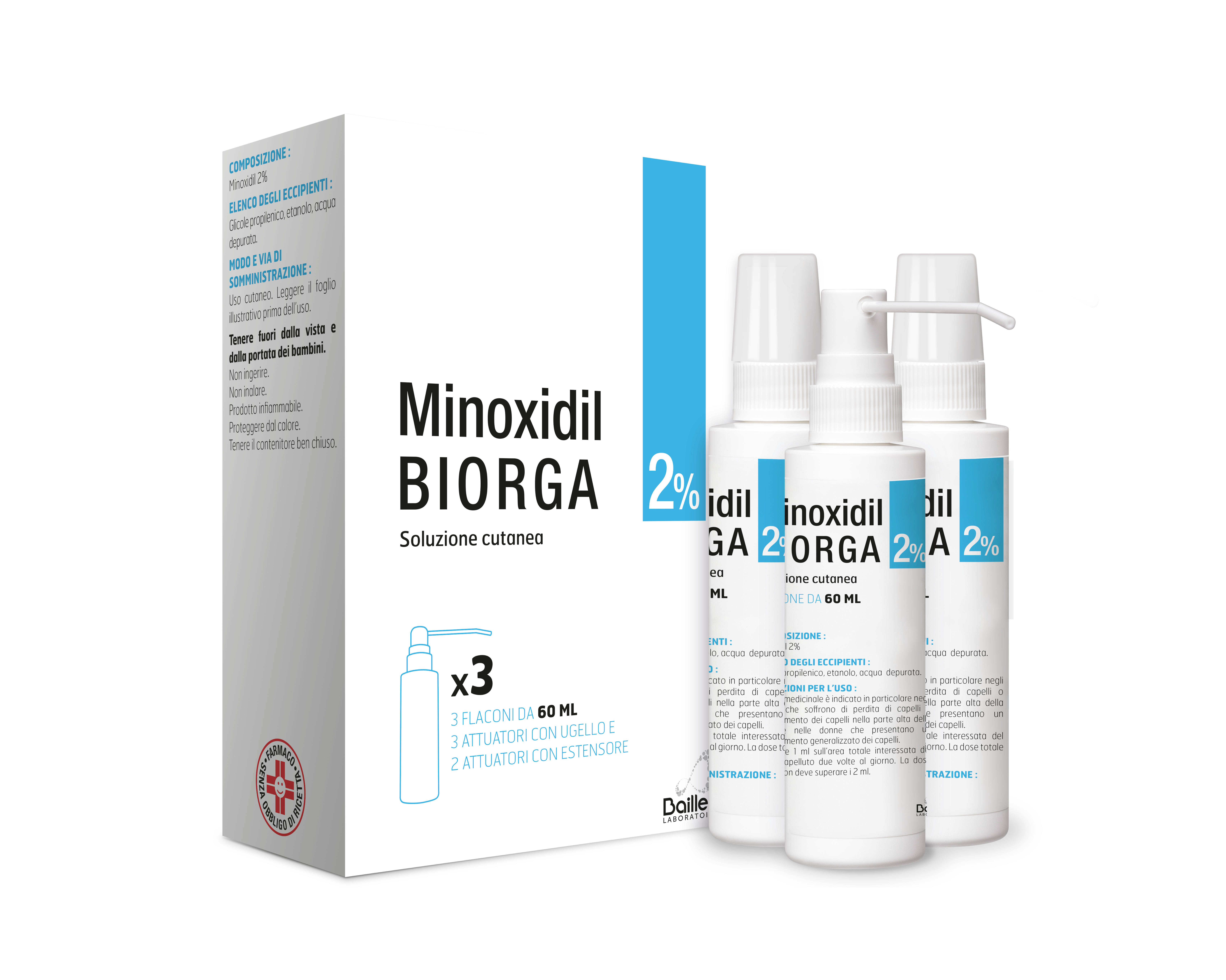 MINOXIDIL BIORGA*SOL CUT 3FL2% - pharmaluna