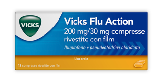 VICKS FLU ACTION*12CPR200+30MG - pharmaluna