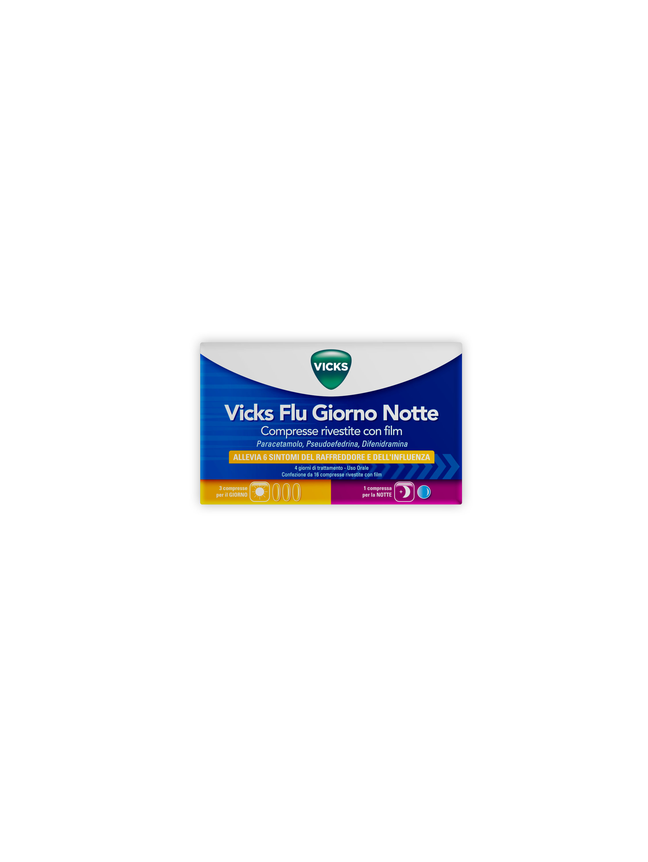 VICKS FLU GIORNO NOTTE*12+4CPR - pharmaluna