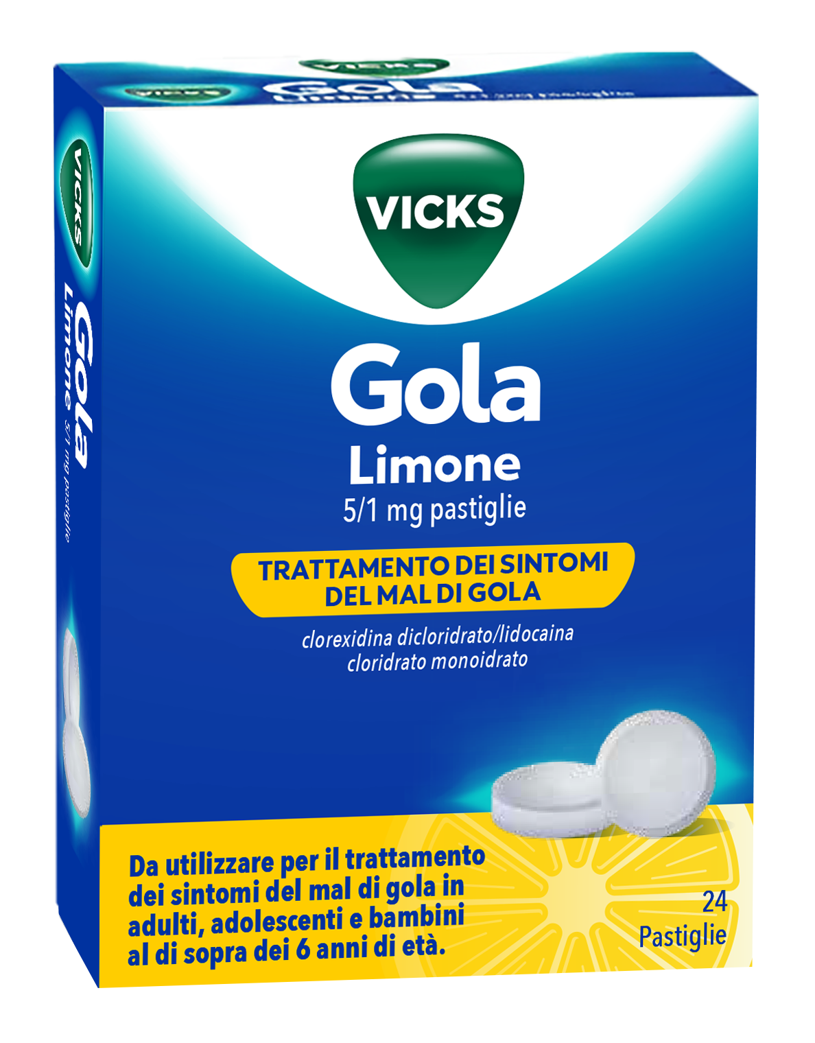 VICKS GOLA*24PAST 5+1MG LIMONE - pharmaluna