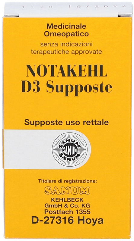 NOTAKEHL D3 10 SUPPOSTE 2G SANUM - pharmaluna