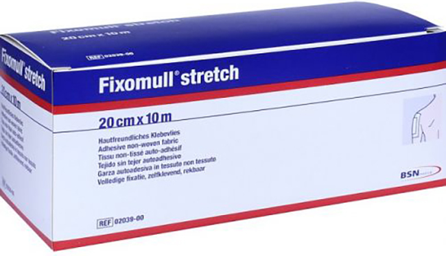 FASCIA AUTOADESIVA IPOALLERGENICA FISSAGGIO SU AMPIA SUPERFICIE FIXOMULL. SUPPORTO IN GARZA DI VISCOSA COLORE BIANCO MASSA IN POLICARBONATO SENZA RESINE E GOMME NATURALI. 20X1000CM - pharmaluna