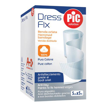 BENDA IN GARZA IDROFILA ORLATA PIC DRESSFIX 10X500CM FUSTELLA - pharmaluna