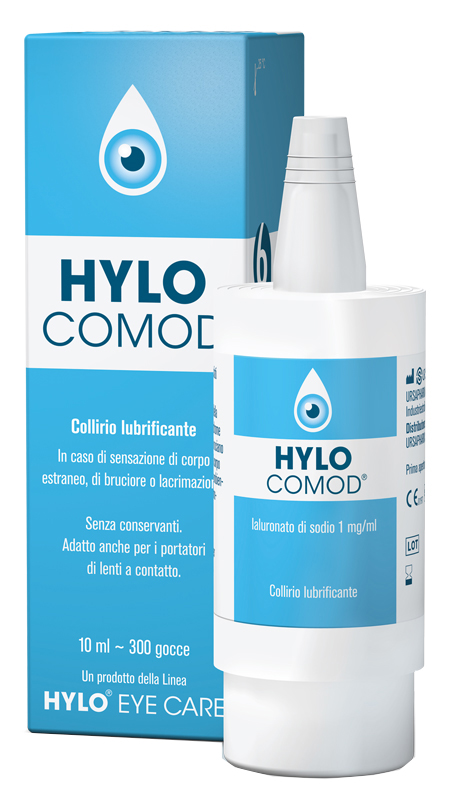 HYLO-COMOD GOCCE OCULARI IALURONATO DI SODIO 0,1%  FLACONCINO 10 ML - pharmaluna