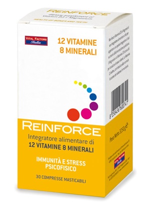 REINFORCE 12 VITAMINE + 8 MINERALI 30 COMPRESSE MASTICABILI - pharmaluna