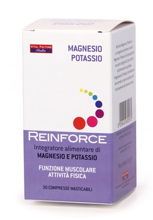 REINFORCE MAGNESIO + POTASSIO 30 COMPRESSE MASTICABILI - pharmaluna