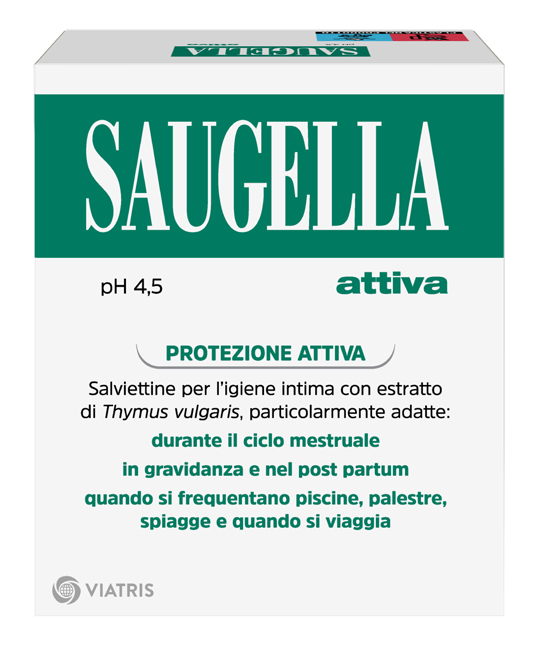 SAUGELLA ATTIVA SALVIETTINE DETERGENTI 10 BUSTINE - pharmaluna