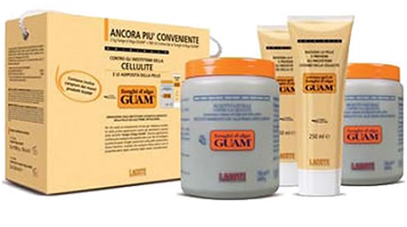 GUAM FANGHI D'ALGA DOPPIA CONVENIENZA CON FANGHI D'ALGA GUAM 2 X 1 KG + CREMA GEL 2 X 250 ML - pharmaluna