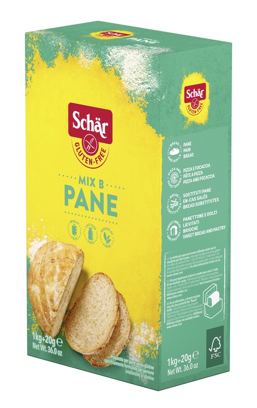 SCHAR MIX B PREPARATO PANE SENZA LATTOSIO 1 KG + 20 G - pharmaluna