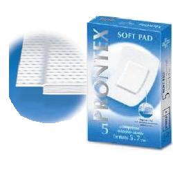 GARZA PRONTEX SOFT PAD COMPRESSA 5X7 CM 5 PEZZI - pharmaluna