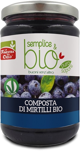 COMPOSTA DI MIRTILLI BIO CON POLPA DI MELA 320 G - pharmaluna