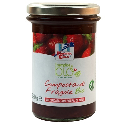 COMPOSTA DI FRAGOLE CON POLPA DI MELA BIO 320 G - pharmaluna