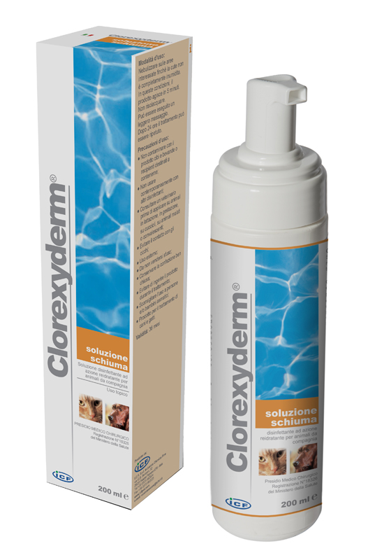 CLOREXYDERM SOLUZIONE SCHIUMA 200 ML - pharmaluna