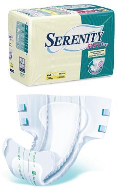 PANNOLONE PER INCONTINENZA SERENITY SOFTDRY FORMATO EXTRA TAGLIA LARGE 30 PEZZI - pharmaluna