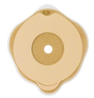 PLACCA PIANA FLEXIMA KEY 60 MM CON PROTETTORE CUTANEO IDROCOLLOIDALE E FLANGIA 5 PEZZI - pharmaluna