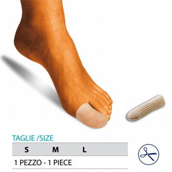 ORIONE OK PED G105 CAPPUCCIO PROTEGGI DITA GEL POLIMERO RIVESTITO TESSUTO S 1 PEZZO - pharmaluna