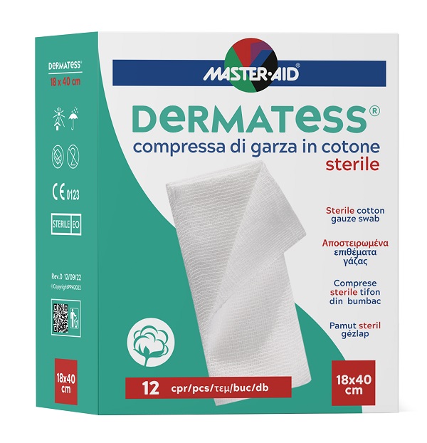 GARZA IDROFILA DERMATESS COT 18X40 12 PEZZI - pharmaluna