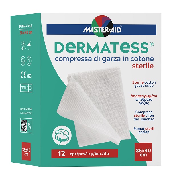 GARZA IDROFILA DERMATESS COT 36X40 12 PEZZI - pharmaluna