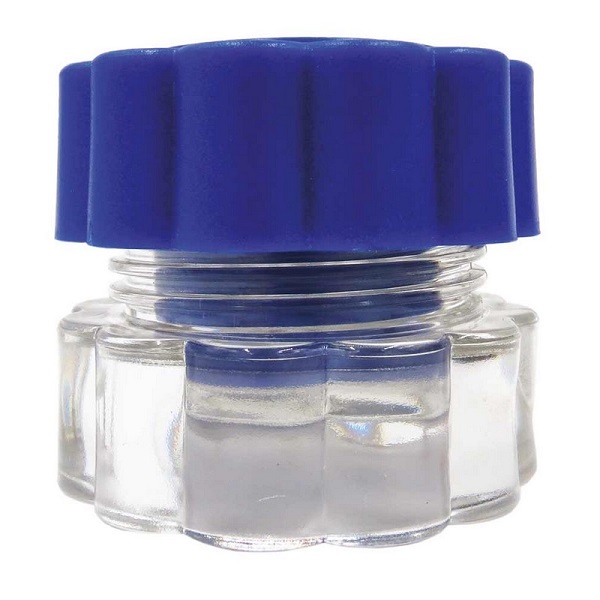 FRANTUMAPILLOLE IN ABS A 2 SCOMPARTI BASE TRASPARENTE COPERCHIO BLU DIMENSIONI 5,4X3,3X4,7 CM - pharmaluna