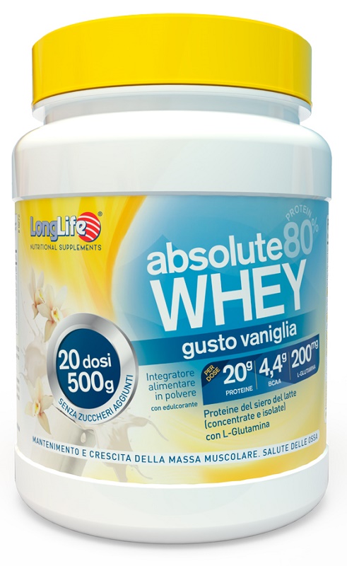 LONGLIFE ABSOLUTE WHEY VANIGLIA 500 G - pharmaluna