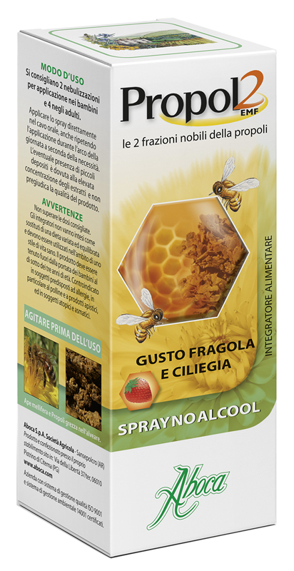 PROPOL2 EMF SPRAY NO ALCOOL FRAGOLA E CILIEGIA 30 ML - pharmaluna