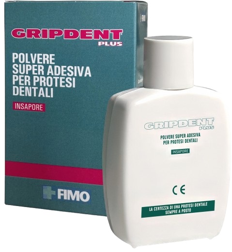 GRIPDENT PLUS POLVERE SUPER ADESIVA PER PROTESI DENTALI 40 G - pharmaluna