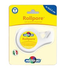 CEROTTO IN ROCCHETTO MASTER-AID ROLLPORE TESSUTO NON TESSUTO CON DISPENSER 2,5CM X 5 M - pharmaluna