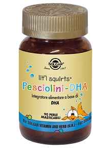 PESCIOLINI DHA 90 PERLE MASTICABILI - pharmaluna