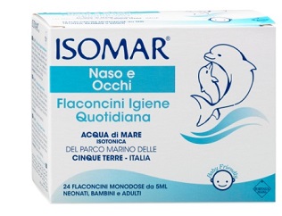 ISOMAR SOLUZIONE ISOTONICA ACQUA MARE IGIENE QUOTIDIANA  BABY 24 FLACONCINI MONODOSE 5 ML - pharmaluna